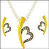 Fancy Graceful Cz Pearl Pendent Set - JPDCM-081A - Click here to View more details about this Product